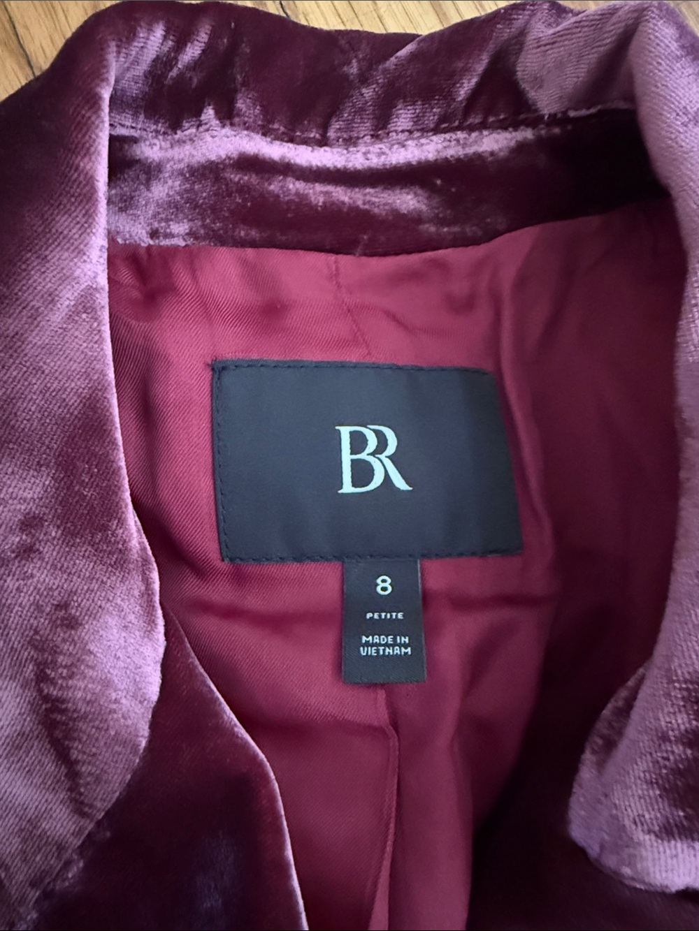 Banana Republic Red Madder Alyse Relaxed Velvet Blazer burgundy fall size 8 - Picture 3 of 7